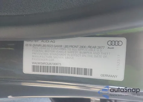 2018 Audi A7 3.0T Premium Plus z USA, uszkodzony, nr VIN WAUW3AFC9JN100673